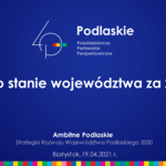 Tytułowa plansza raportu o stanie województwa za 2020 rok.