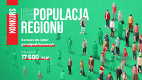 Baner informujący o konkursie dotyczącym depopulacji