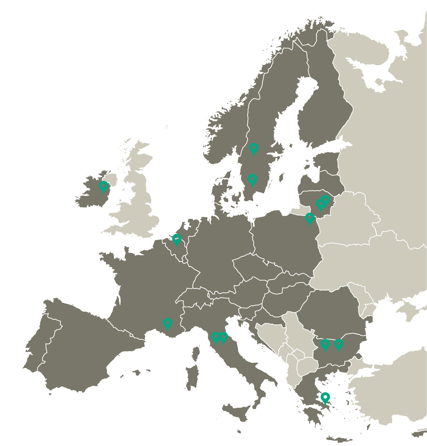 Mapa partnerów projektu SKYLA